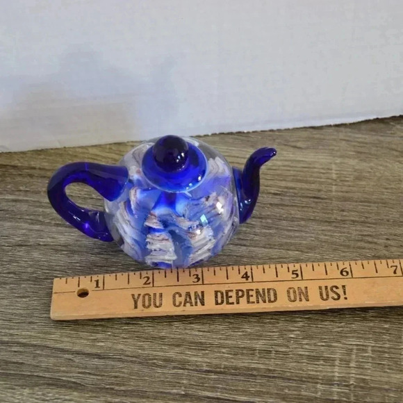 Art Glass Teapot  Paperweight - Picture 6 of 7